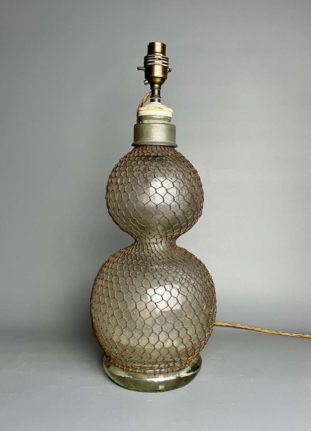 French Wire Covered Double Ball Seltzer Siphon Lamp