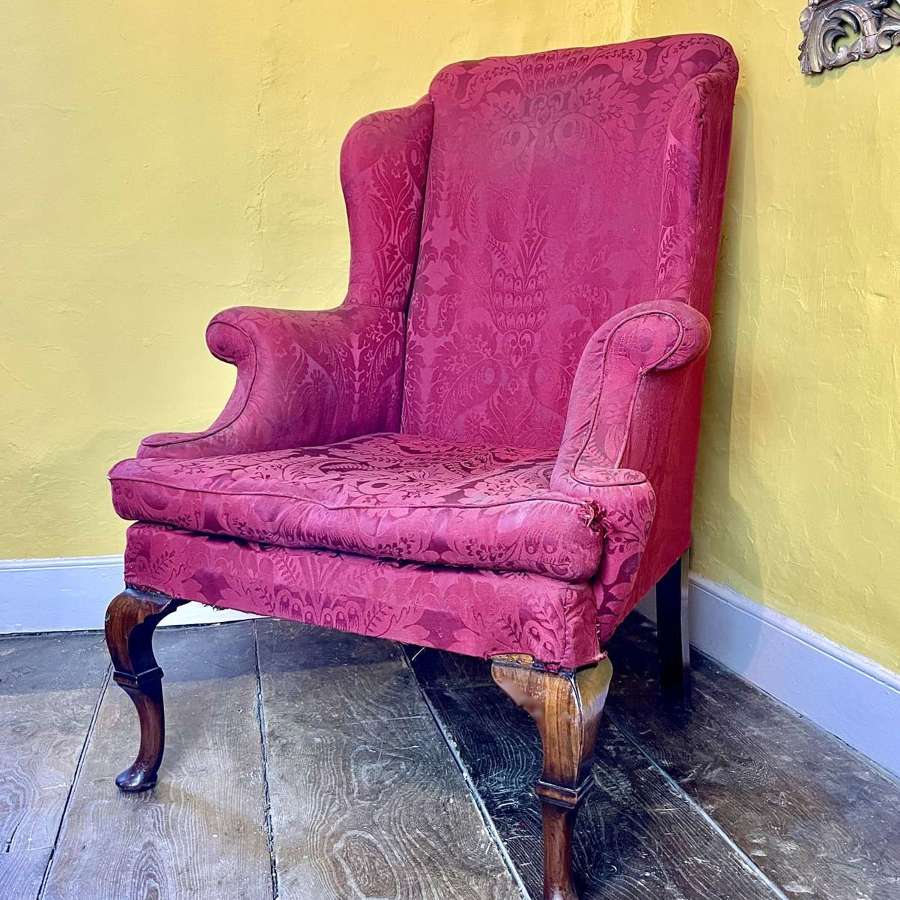 19th Century Wingback Armchair in George I Style