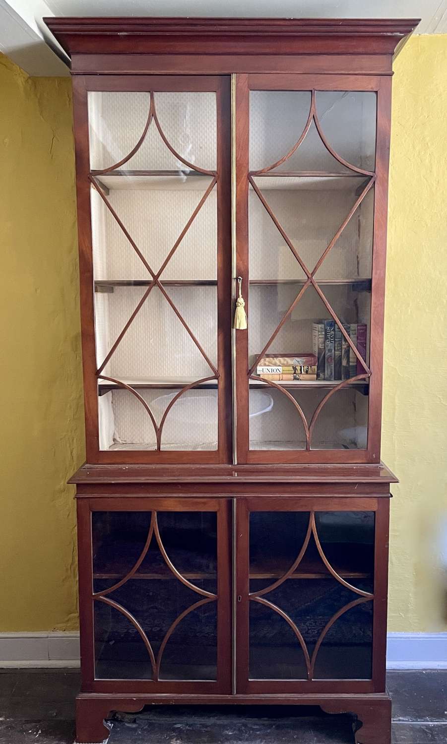 19th Century Mahogany Cabinet Bookcase