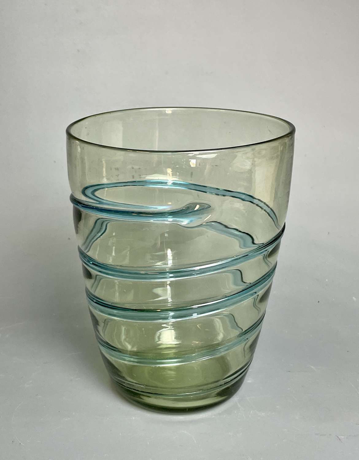 Powell for Whitefriars Ribbon Trailed Glass Vase