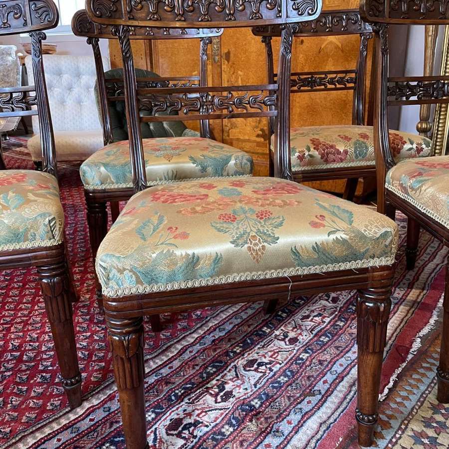 Set of Six William IV Mahogany Dining Chairs