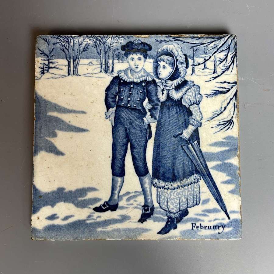 Wedgwood Tile Depicting February from The Months of the Year Series