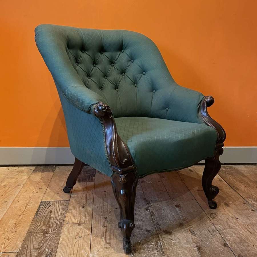 Victorian Button Back Library Armchair