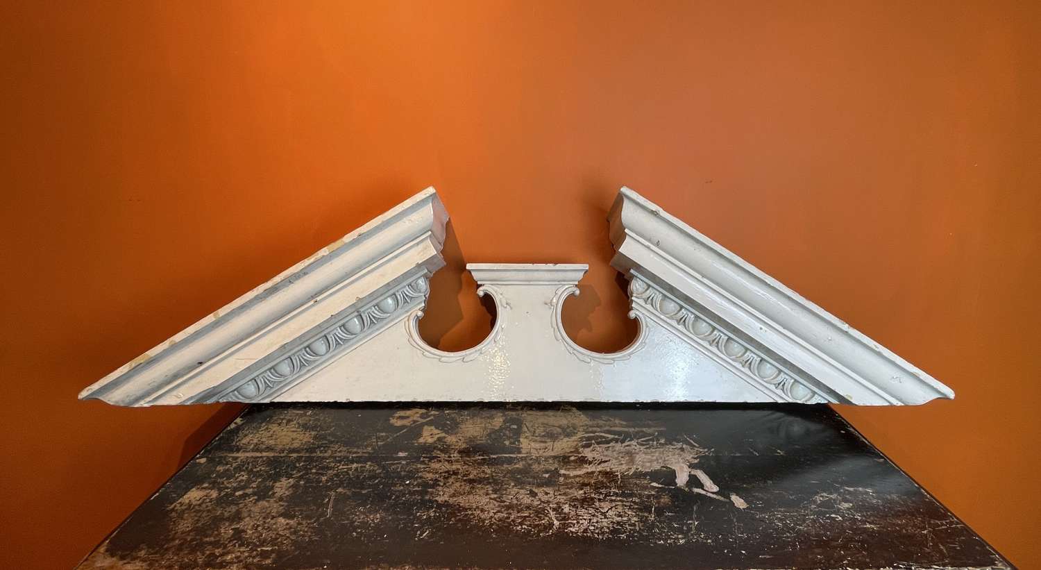 Edwardian Carved Pine Architectural Door Pediment in Georgian Style