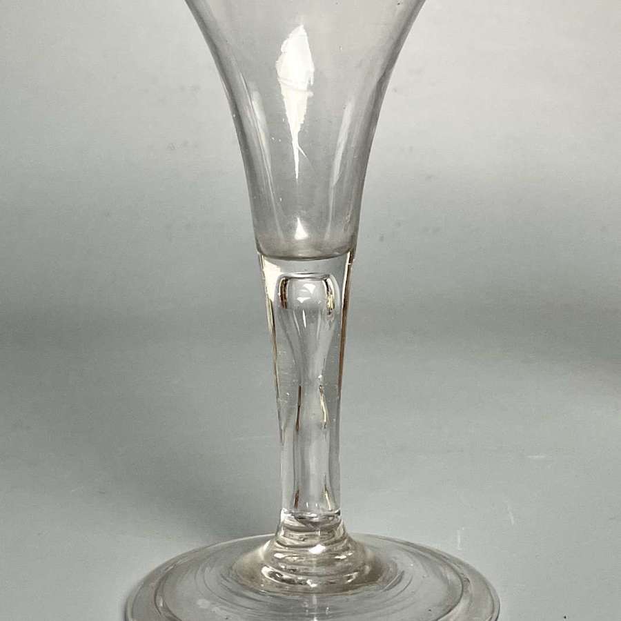 Georgian Wine Glass with Trumpet Shaped Bowl circa 1780