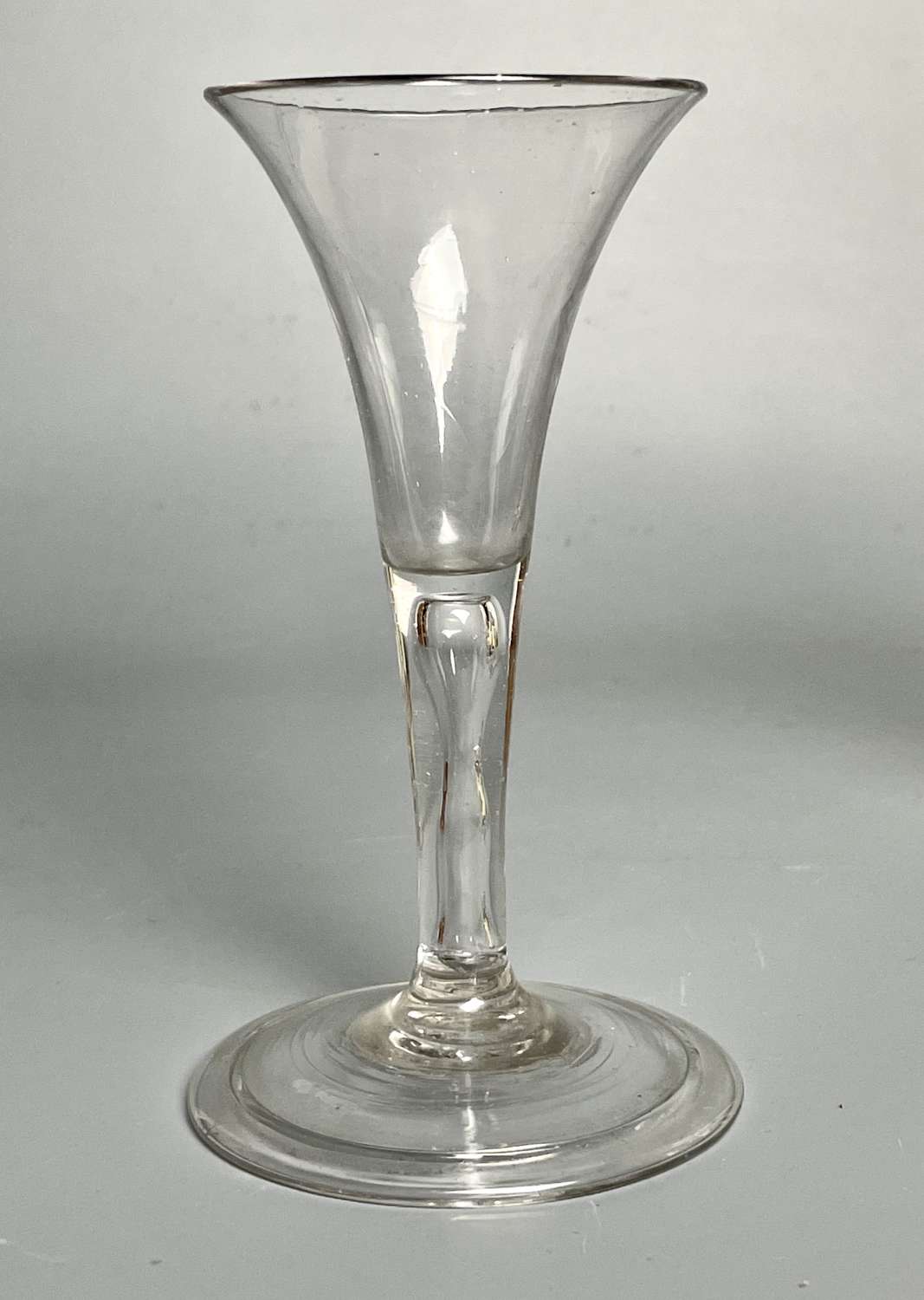 Georgian Wine Glass with Trumpet Shaped Bowl circa 1780