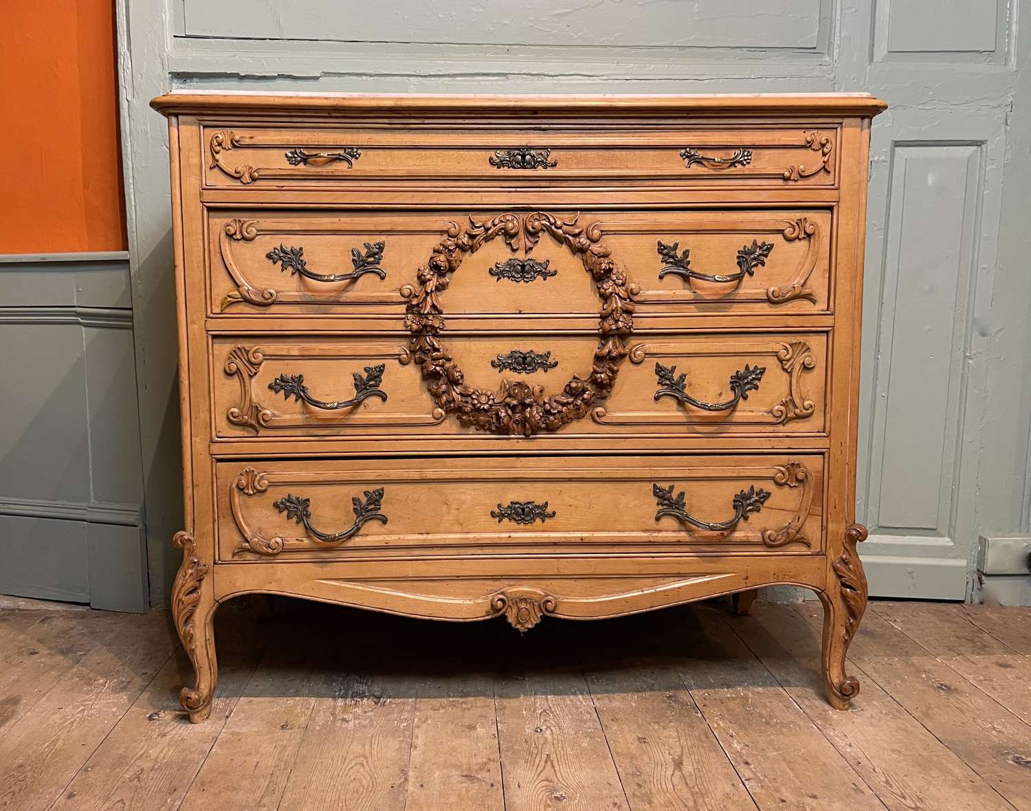 French Marble Top Chest of Drawers