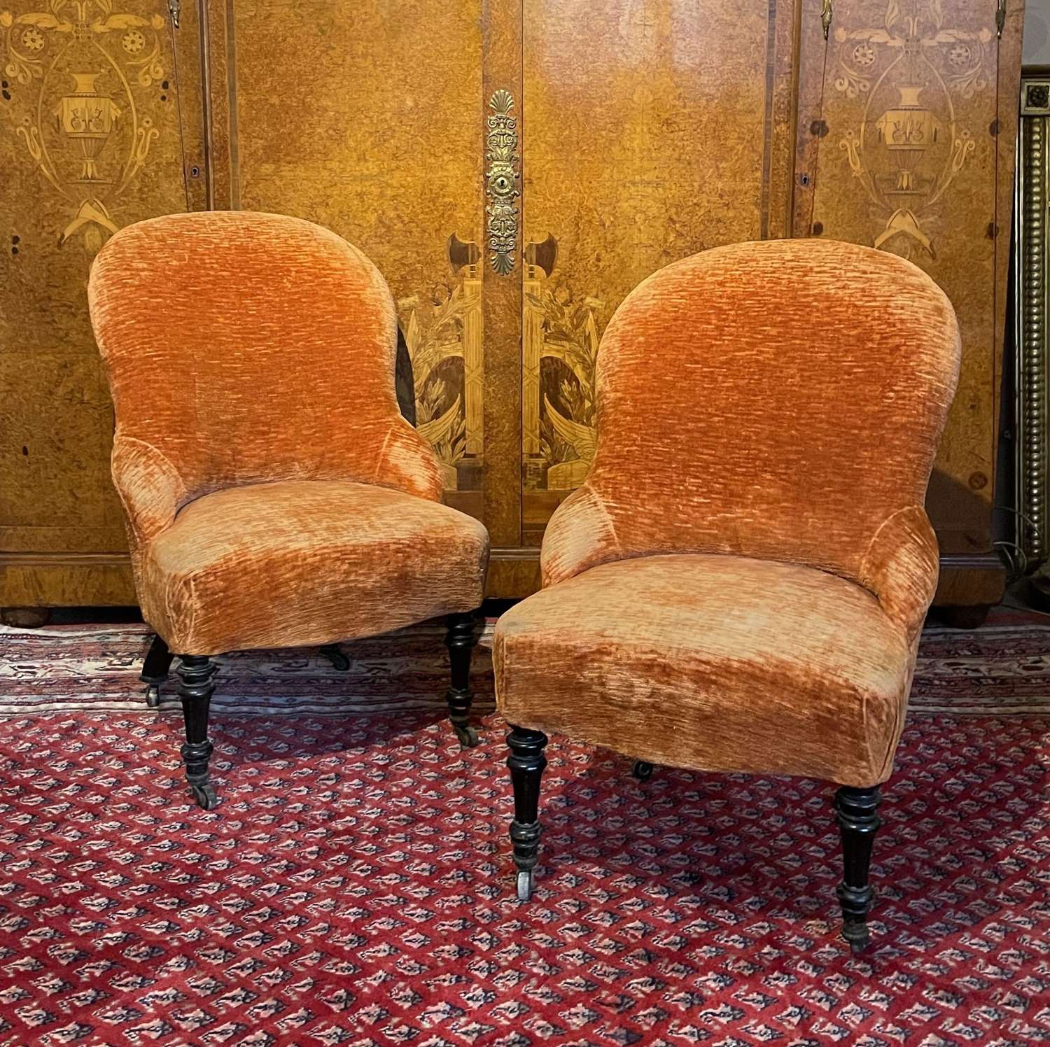 Pair of Antique French Tub Chairs