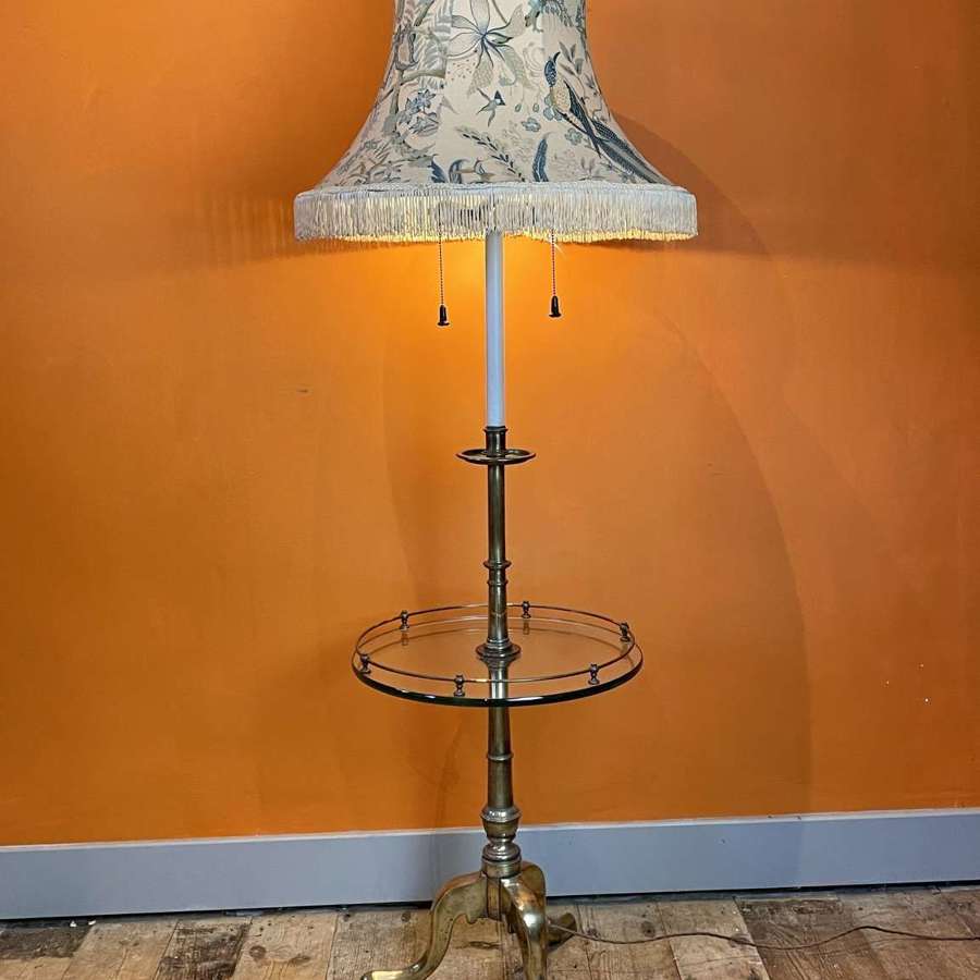 Vintage Brass & Glass Lamp Table by Stiiffel, USA