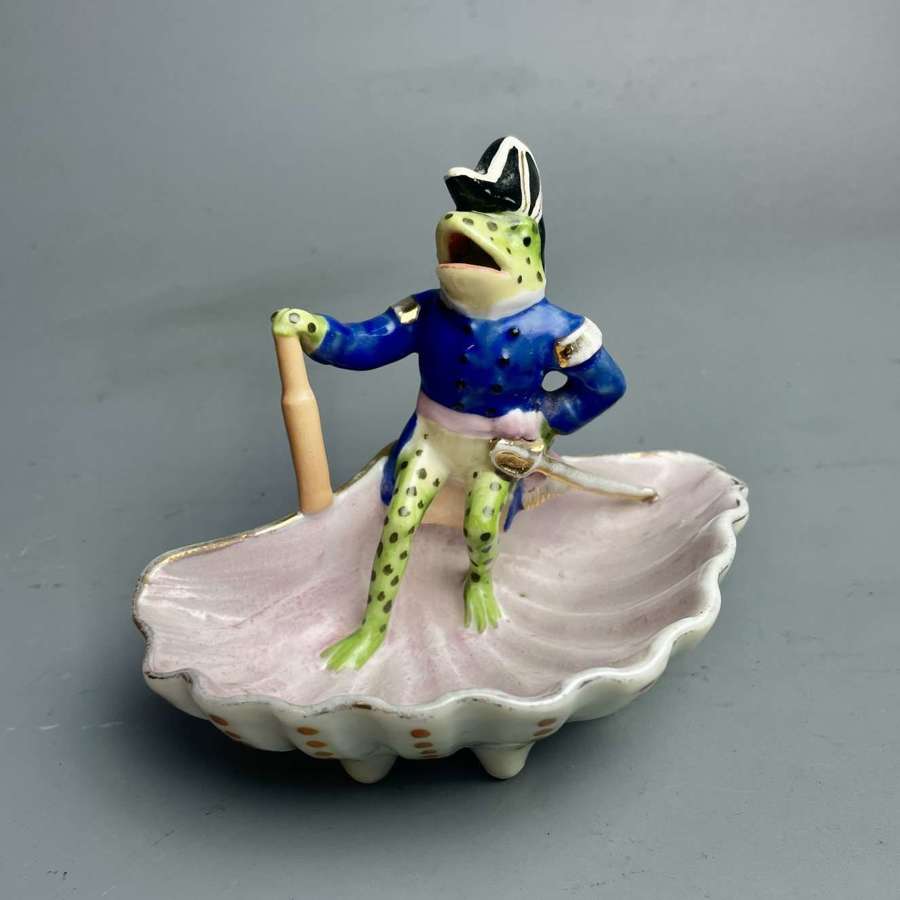 Continental Novelty Dish with a Frog in Naval Costume