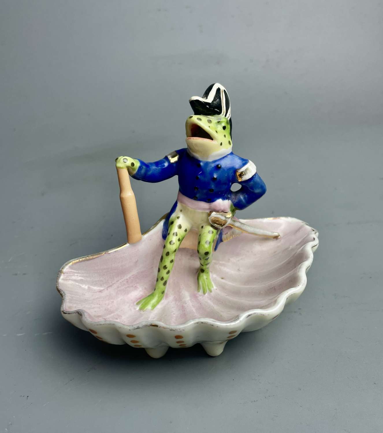 Continental Novelty Dish with a Frog in Naval Costume