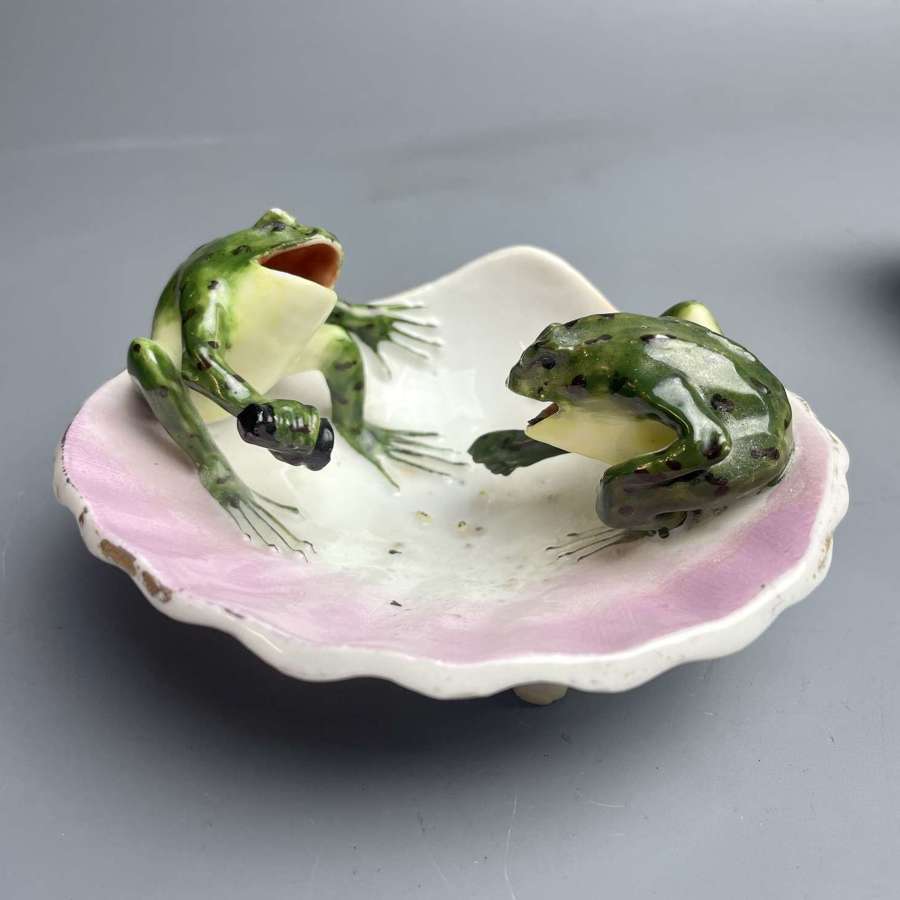 Continental Novelty Porcelain Dish with Two Toads