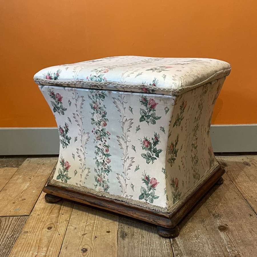 Victorian Box Stool / Ottoman of Waisted Form