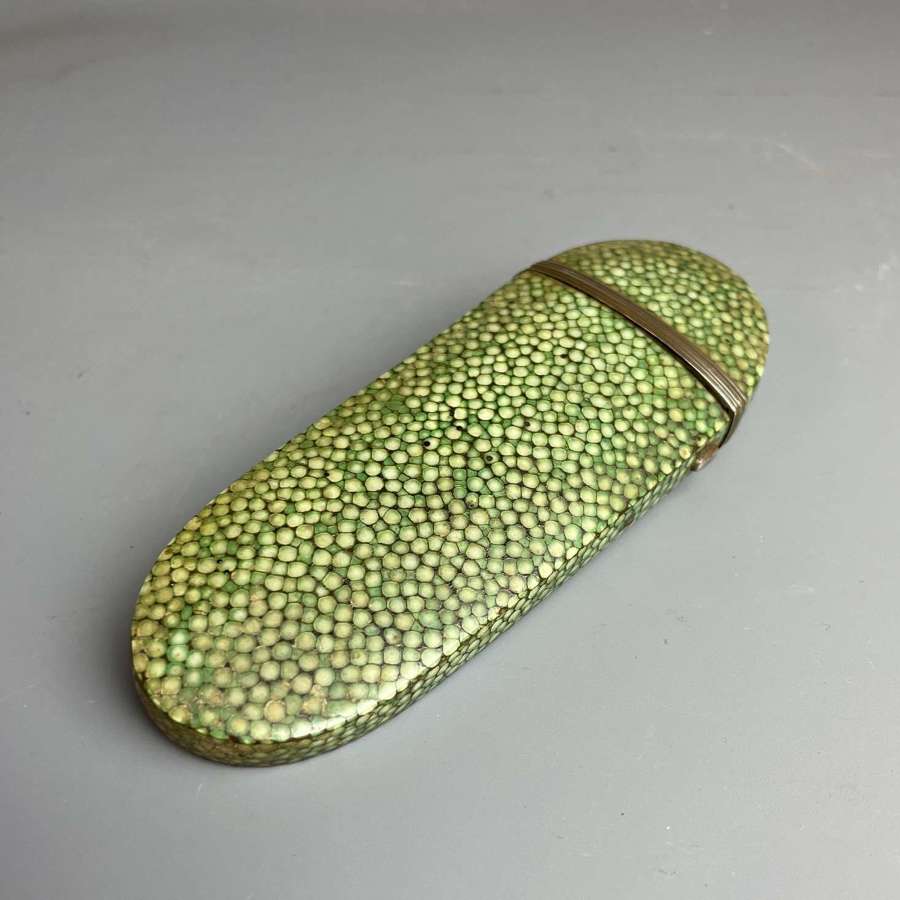 Georgian Silver Mounted Shagreen Spectacles Case