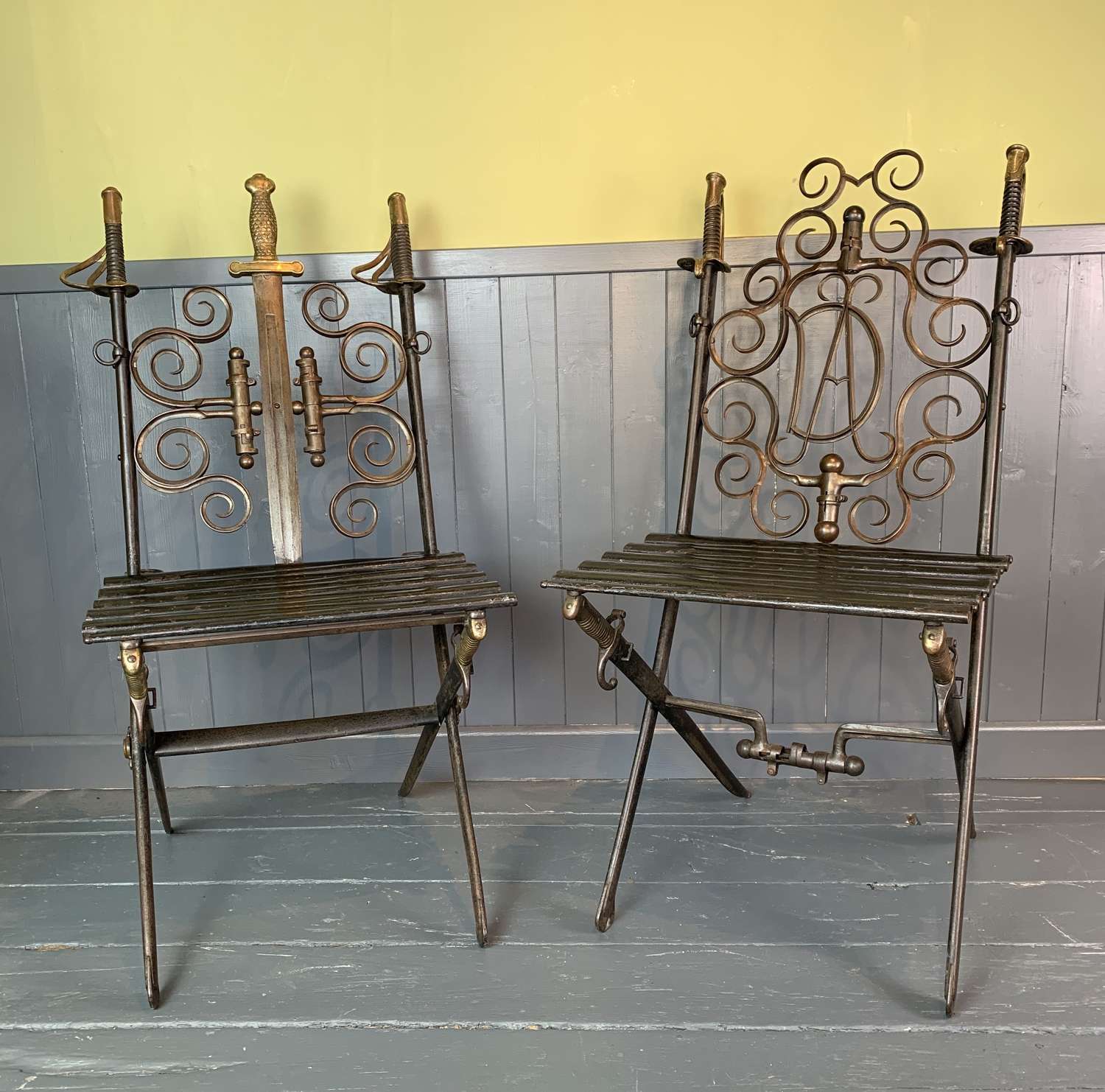 Pair of Chairs Constructed From French Napoleonic Arms