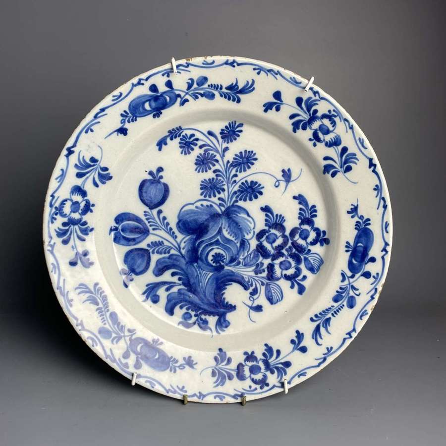 19th Century Delft Blue & White Charger