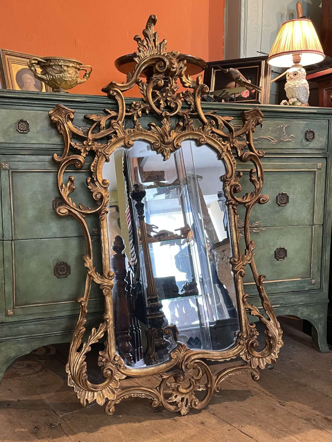 Vintage Florentine Carved Giltwood Wall Mirror