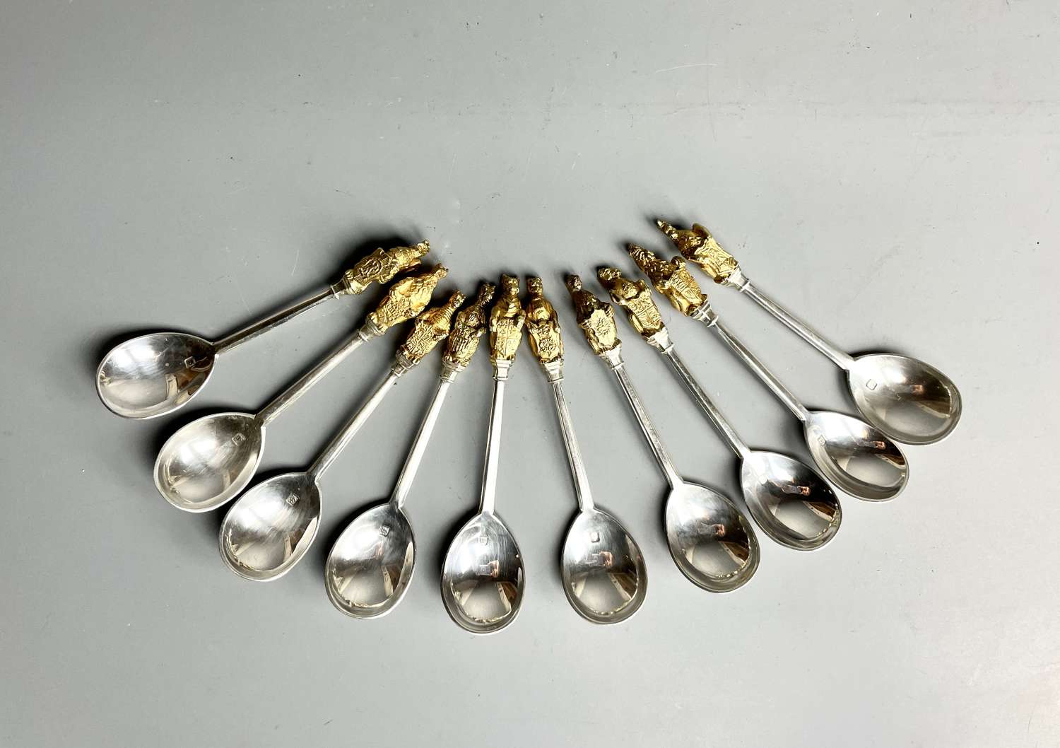 Set of Silver Queen's Beasts limited edition 1973 Commemorative Spoons
