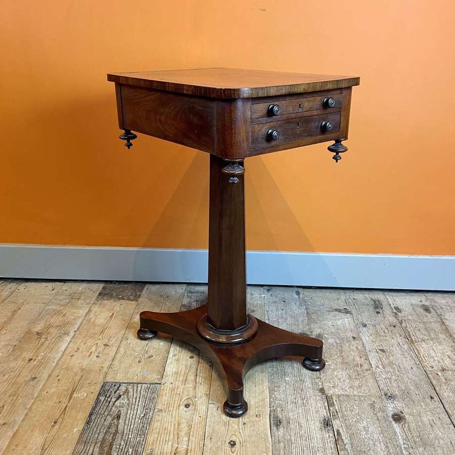 William IV Brass Inlaid Mahogany & Rosewood Side Table