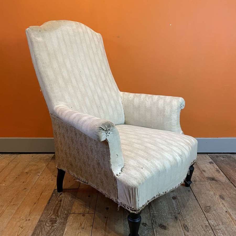 French Napoleon III Armchair for Recovering
