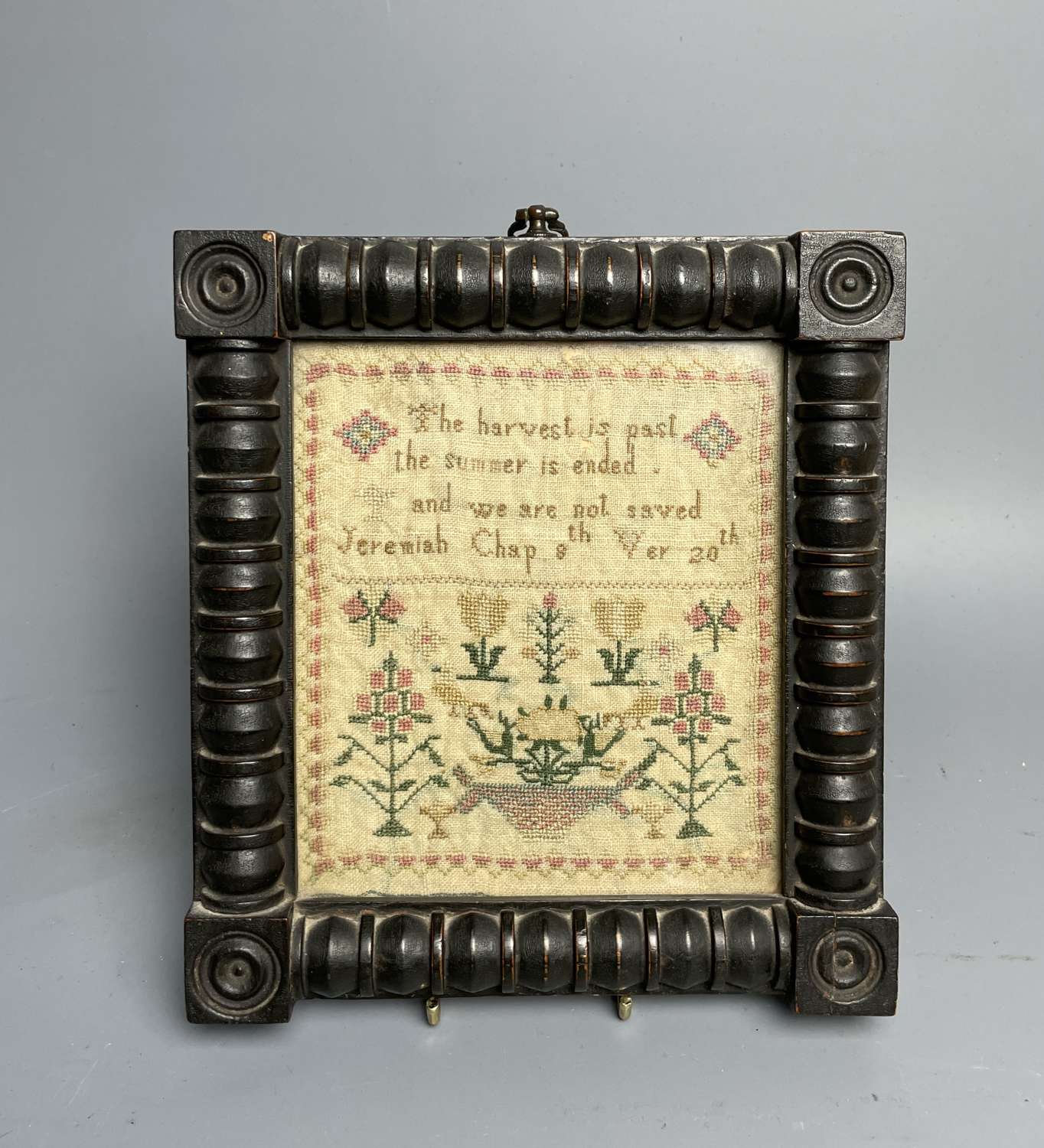 Georgian Needlework Sampler in Original Frame