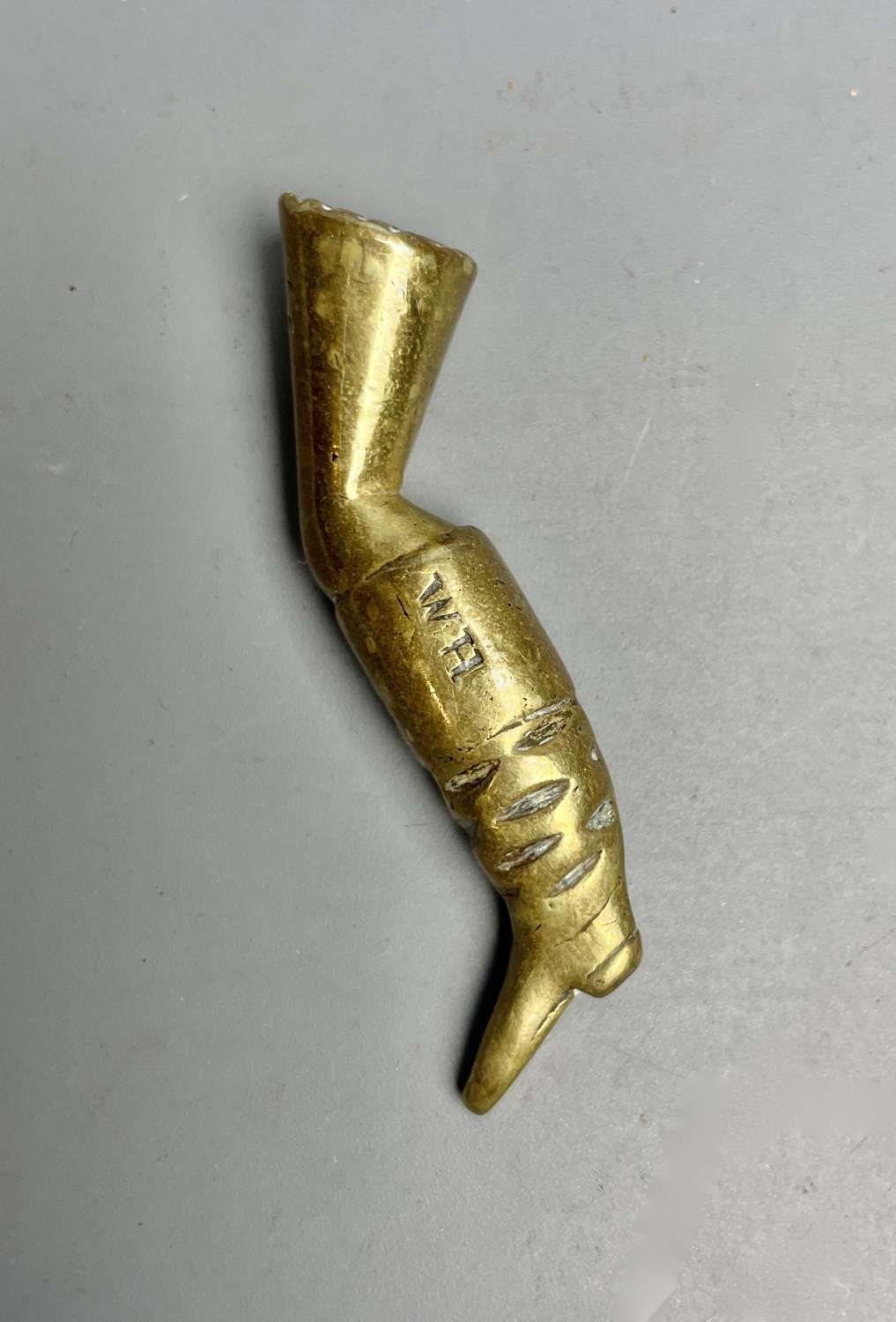 Georgian Novelty Brass Boot Tamper in the form of a Booted Leg