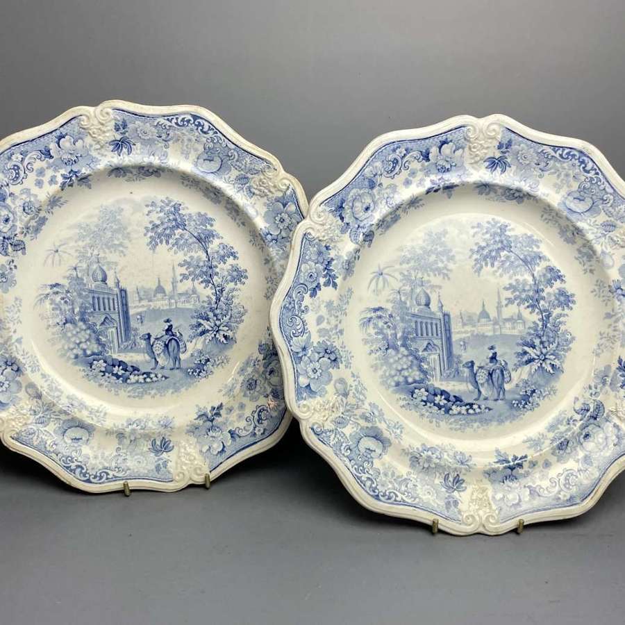 Pair of Jones Picturesque Asiatic Beauties Plates circa 1835