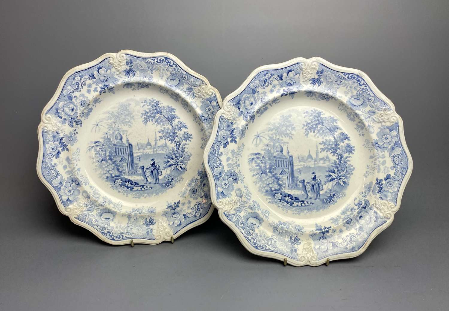 Pair of Jones Picturesque Asiatic Beauties Plates circa 1835