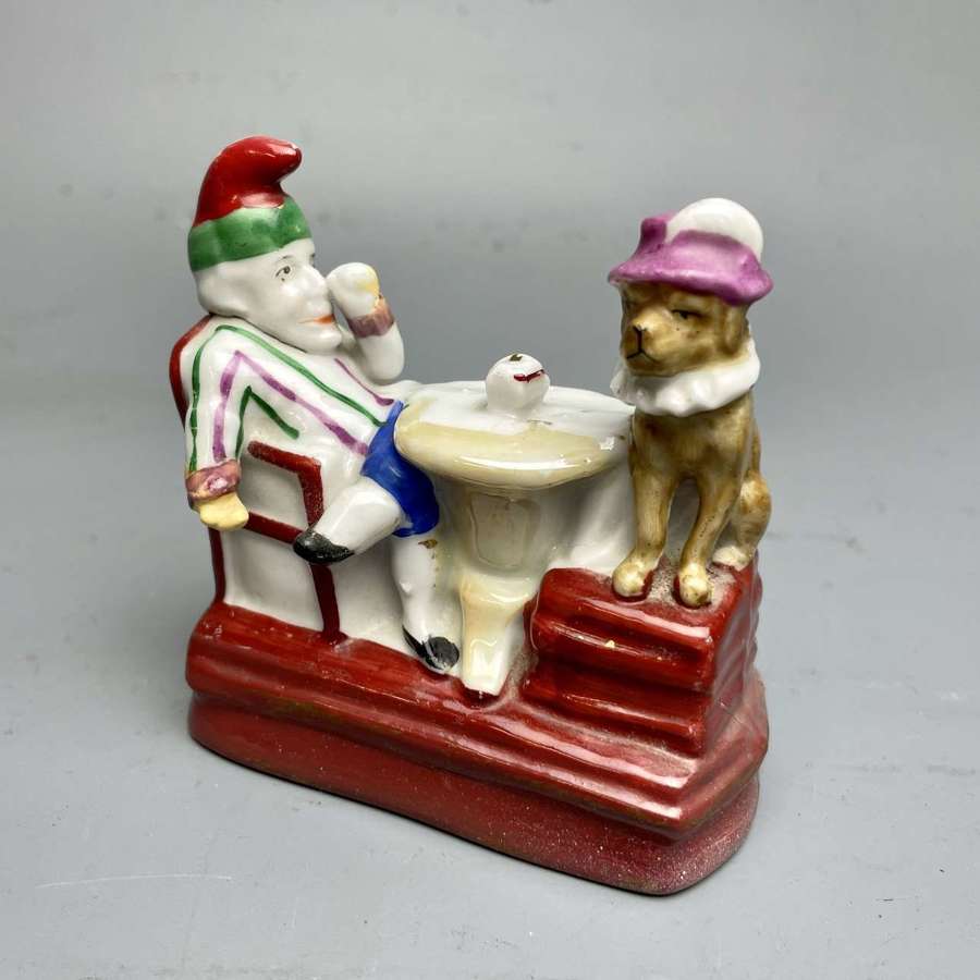 Victorian Porcelain Fairing of Mr Punch & Toby