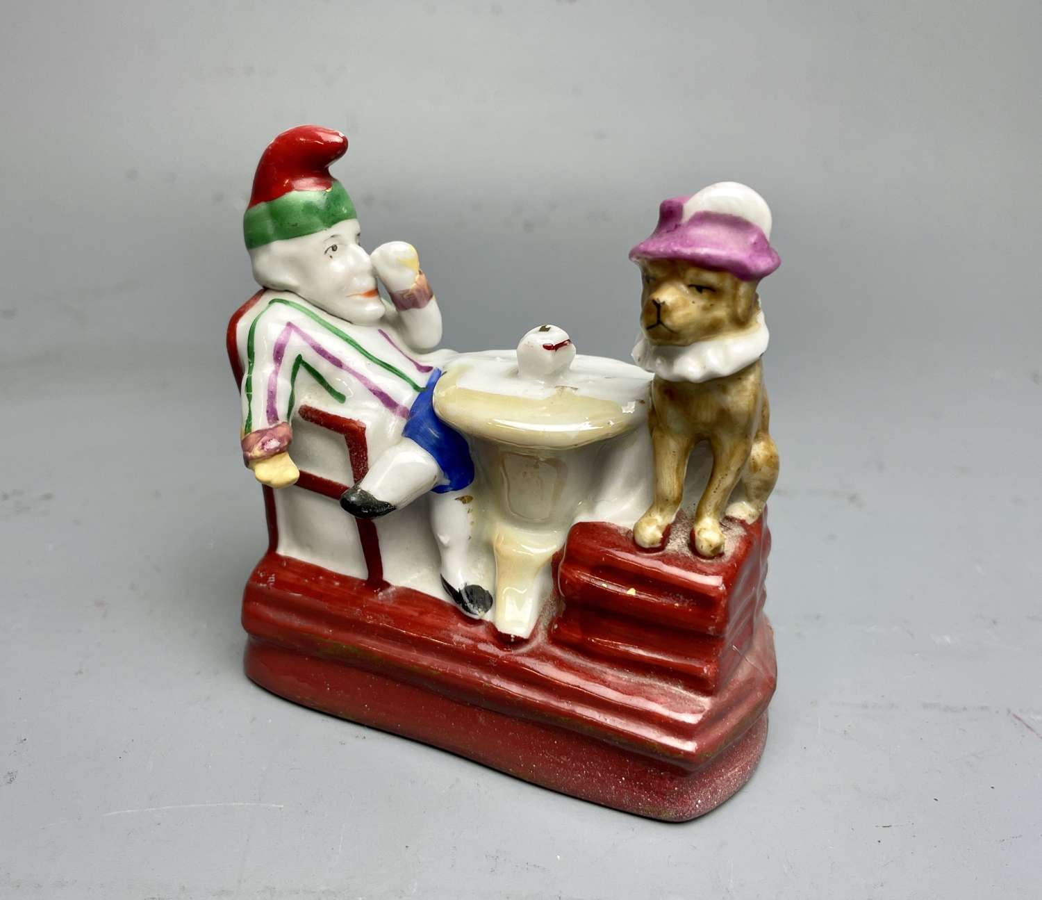 Victorian Porcelain Fairing of Mr Punch & Toby