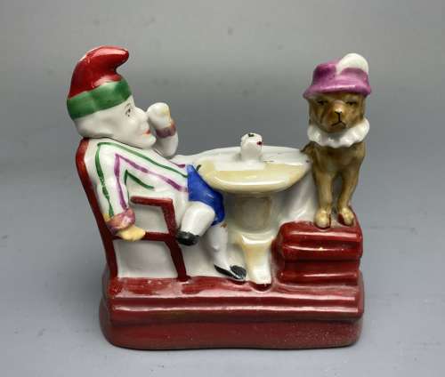 Victorian Porcelain Fairing of Mr Punch & Toby