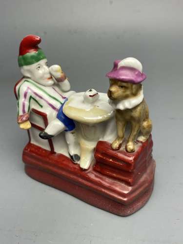 Victorian Porcelain Fairing of Mr Punch & Toby