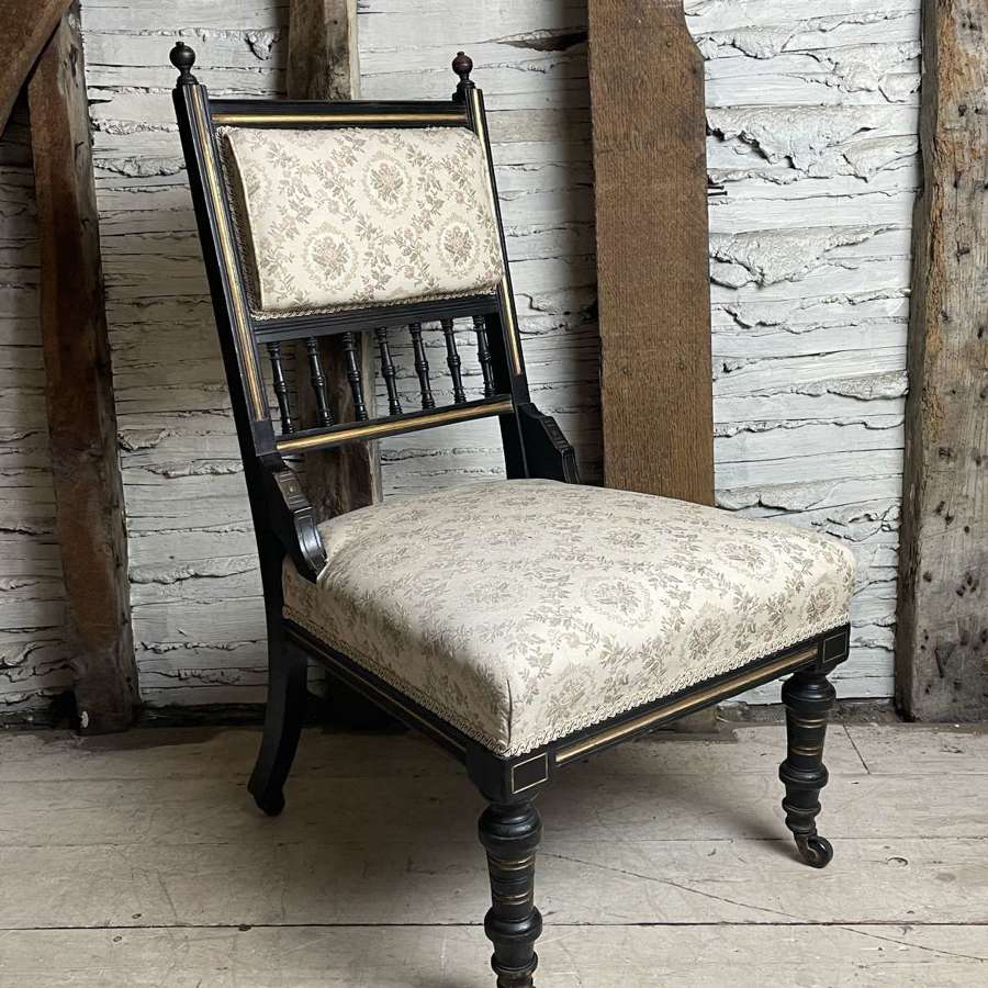 Small Victorian Aesthetic Movement Ebonised Nursing Chair