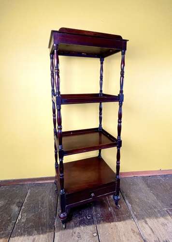 Regency Mahogany Four Tier Library Reading Etagere