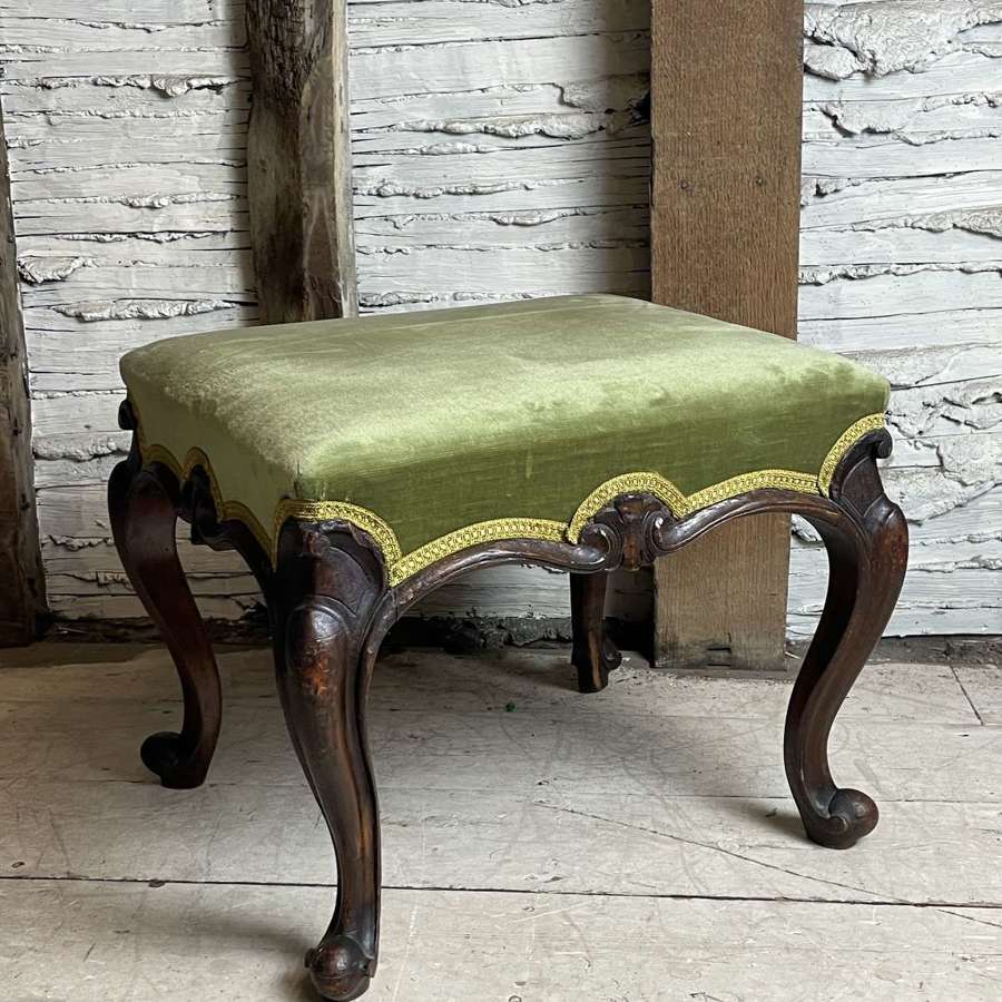Victorian Upholstered Mahogany Stool