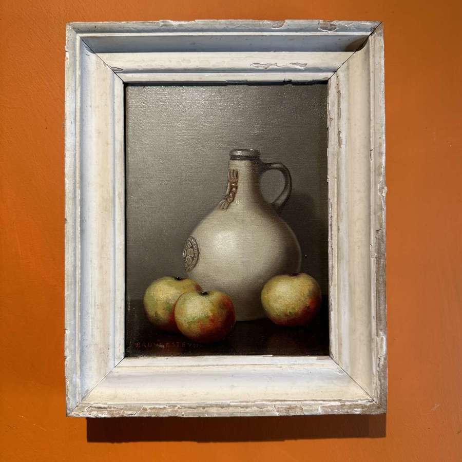 Nicolaas Bruyneteyn, Still Life of a Flagon and Apples, Oil on Canvas