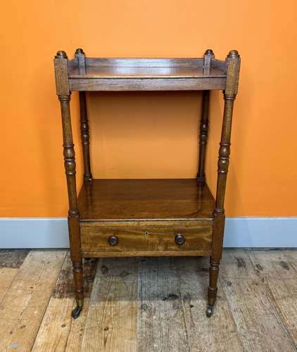 Regency Mahogany Two Tier Whatnot with Lower Drawer
