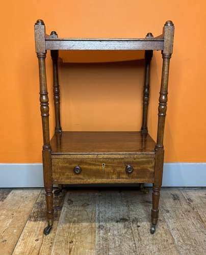 Regency Mahogany Two Tier Whatnot with Lower Drawer