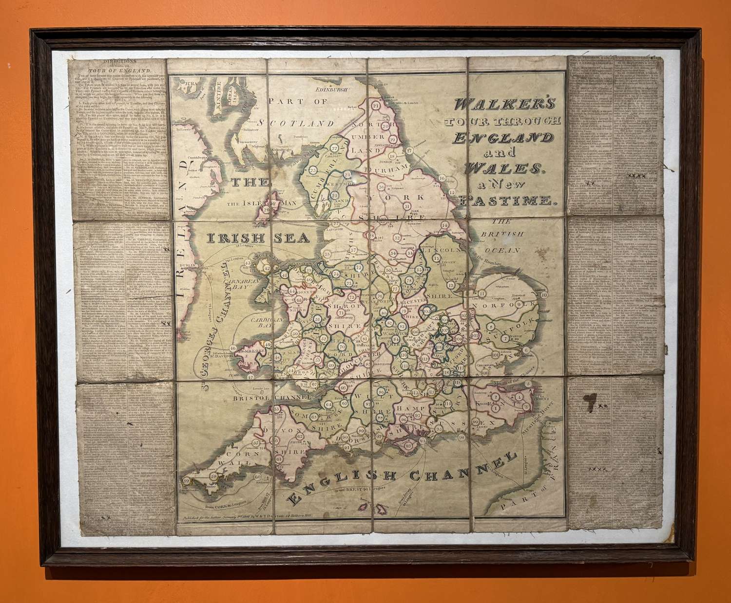 'Walker's Tour through England and Wales, a New Pastime' 1809 Game