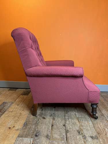 Victorian Button Upholstered Drawing Room Armchair