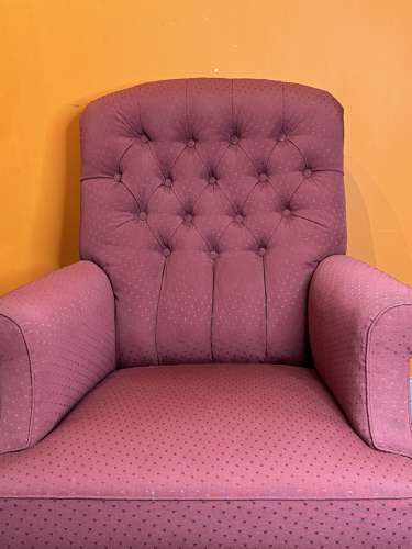 Victorian Button Upholstered Drawing Room Armchair