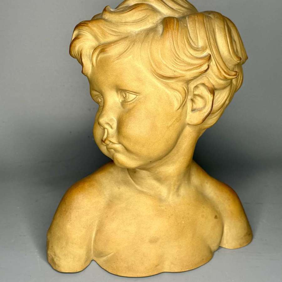 Sevres Terracotta Portrait Bust of a Young Child After Jules Dalou
