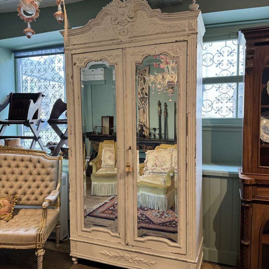 French 19th Century Louis XVI Style Painted Armoire