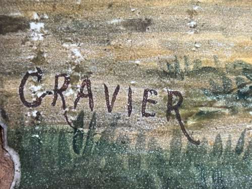 Large 19th Century Italian Faience Plaque signed C. RAVIER