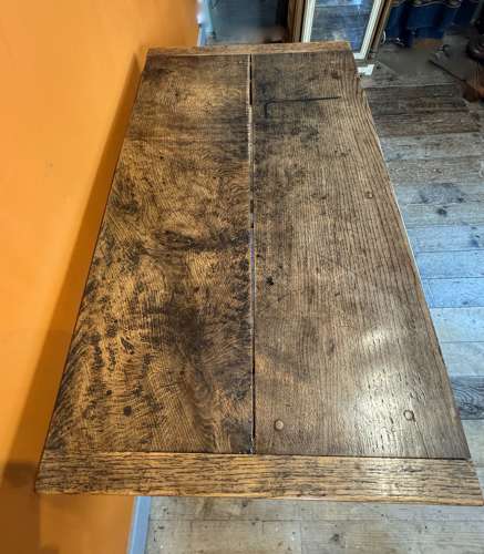 Antique Oak Plank Top Refectory Table