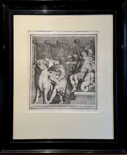 Etching After Polidoro de Caravaggio Pub. Gio Marco Paluzzi 1600-1610