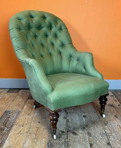 Victorian Button Back Library Armchair