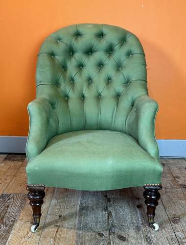 Victorian Button Back Library Armchair