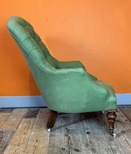 Victorian Button Back Library Armchair