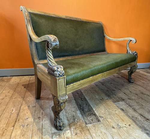 19th Century Continental Walnut Settee